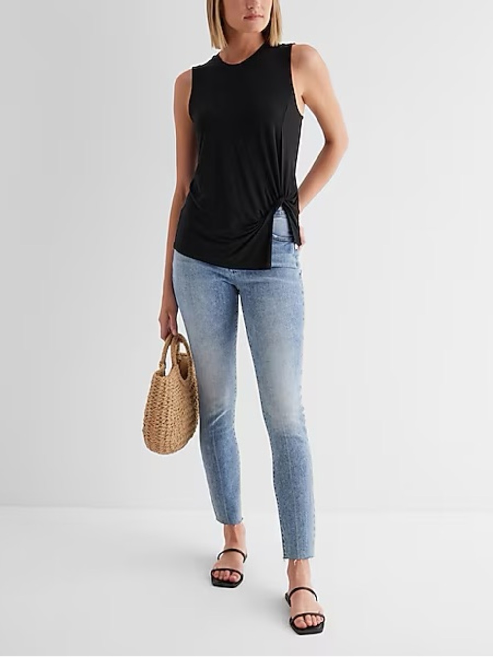 NWT Express Supersoft Relaxed Crew Neck Twist Front Tank size S